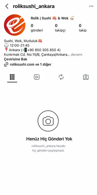 Rolik Sushi & Wok, Instagram, önce