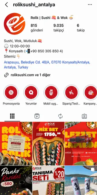 Rolik Sushi & Wok, Instagram, sonra