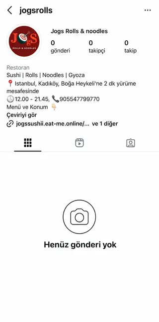 Jogs Rolls & Noodles, Instagram, önce