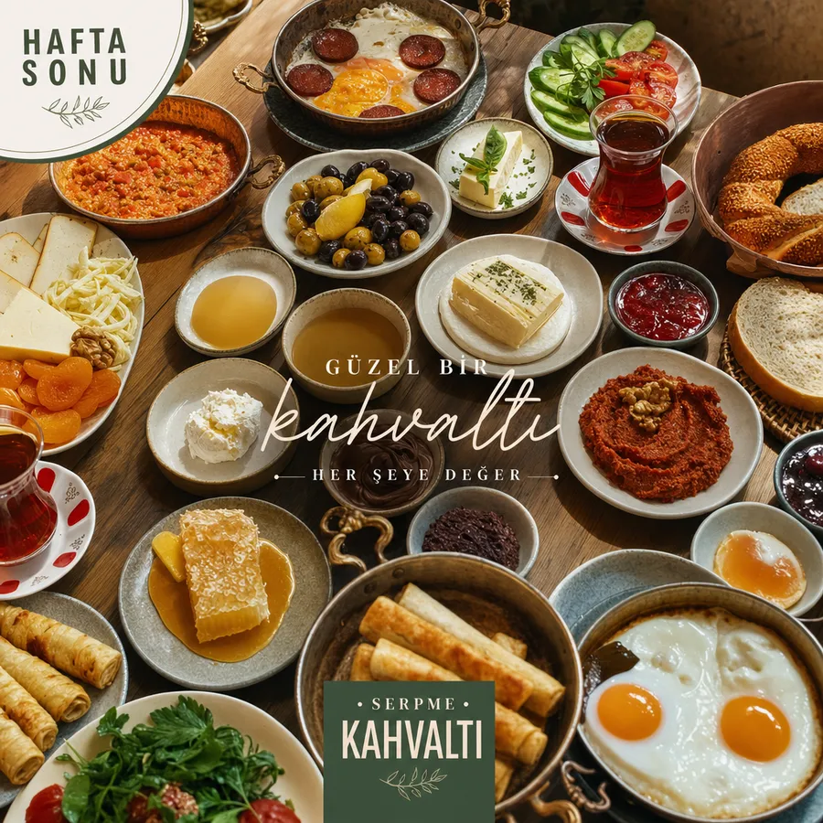 Serpme kahvaltı için örnek reklam görseli